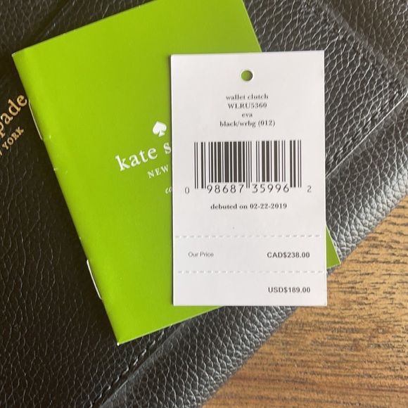 Kate Spade clutch New with tags inside.  Black. - Picture 2 of 4